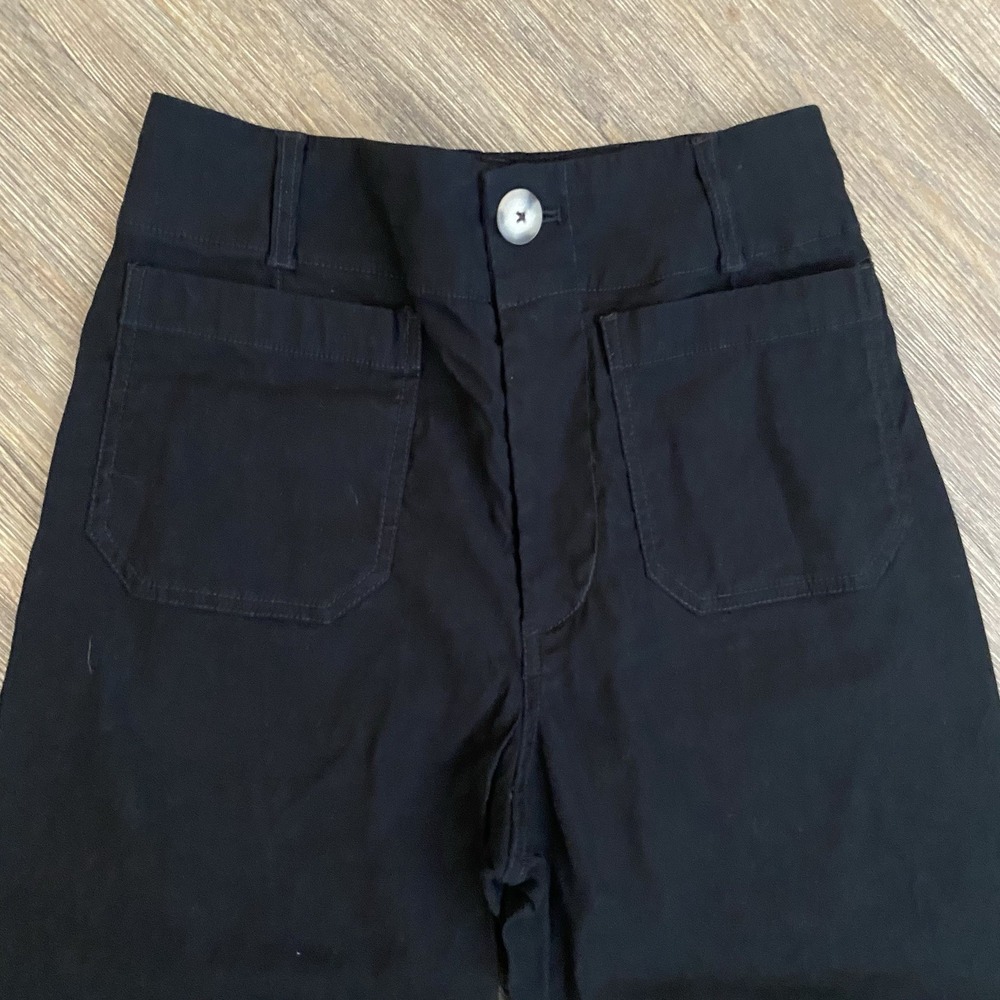 Anthropologie The Colette Crop Wide-Leg Black Pants by Maeve 25 - Picture 5 of 9
